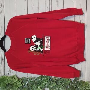 Vintage 80s 1988 Toledo‎ Zoo Panda Bear Crew Sweatshirt USA Size Medium Unisex